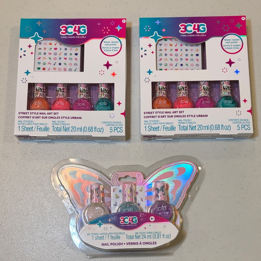3 NWT Girls Nail Sets